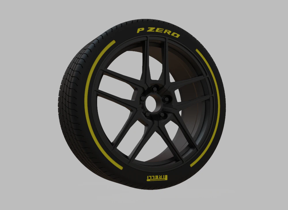 Miniature Enkei TY5 Rim Tire - 3D Print - No Textures 3D Print Model .c4d .max .obj .3ds .fbx .stl .blend
