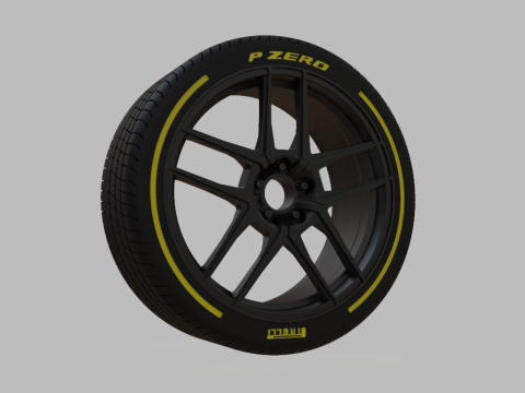 Miniature Enkei TY5 Rim Tire - 3D Print - No Textures 3D Print Model