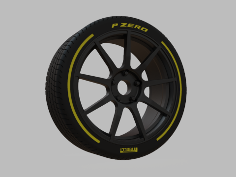 Miniature Enkei TS9 Rim Tire - 3D Print - No Textures 3Dプリントモデル