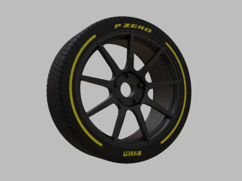 Miniature Enkei TS9 Rim Tire - 3D Print - No Textures 3D Print Model
