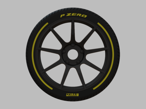 Miniature Enkei TS9 Rim Tire - 3D Print - No Textures 3Dプリントモデル
