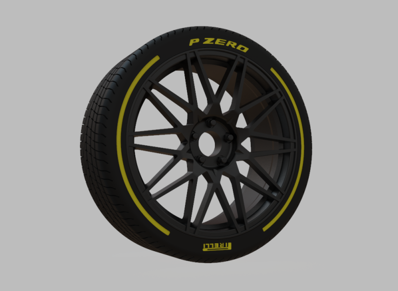 Miniature Enkei TMS Rim Tire - 3D Print - No Textures 3D Baskı Modeli .c4d .max .obj .3ds .fbx .stl .blend 