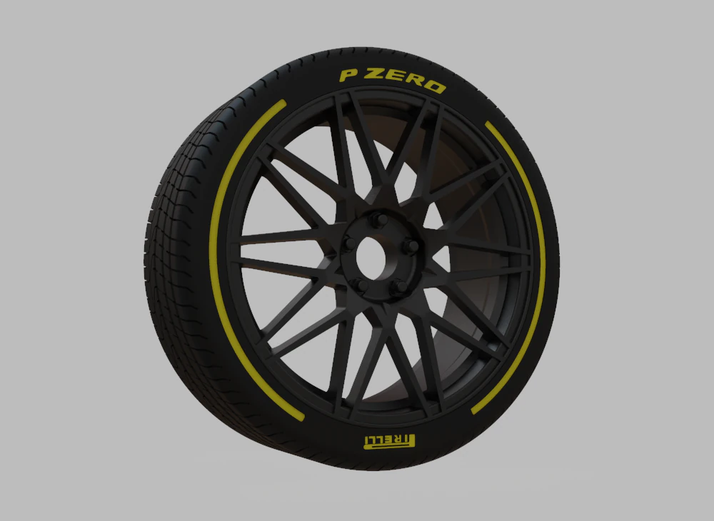 Miniature Enkei TMS Rim Tire - 3D Print - No Textures 3D Print Model .c4d .max .obj .3ds .fbx .stl .blend 