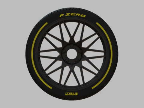 Miniature Enkei TMS Rim Tire - 3D Print - No Textures 3D Print Model