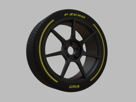 Miniature Enkei TFR Rim Tire - 3D Print - No Textures 3D Print Model