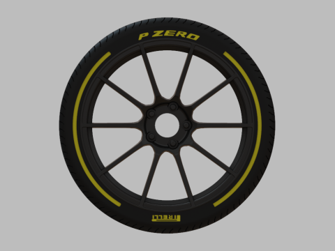 Miniature Enkei TS-10 Rim Tire - 3D Print - No Textures Modèles 3D en vedette