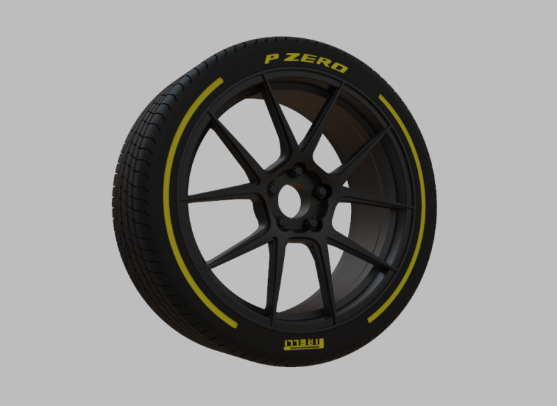 Miniature Enkei TS-V Rim Tire - 3D Print - No Textures Modelo de impresión 3D .c4d .max .obj .3ds .fbx .stl .blend 