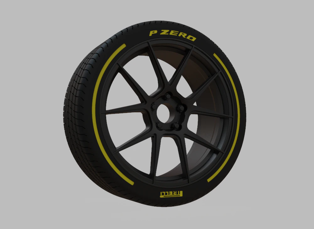 Miniature Enkei TS-V Rim Tire - 3D Print - No Textures 3D Print Model .c4d .max .obj .3ds .fbx .stl .blend 