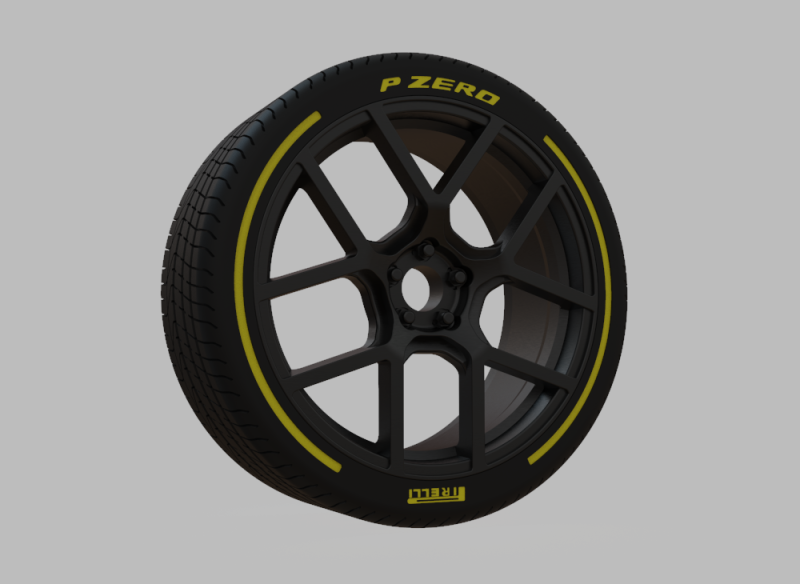 Miniature Enkei YX-5 Rim Tire - 3D Print - No Textures 3D-printmodel .c4d .max .obj .3ds .fbx .stl .blend 