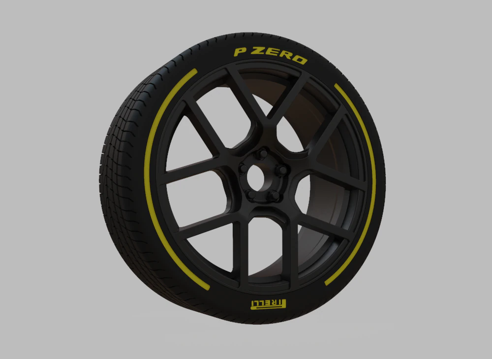 Miniature Enkei YX-5 Rim Tire - 3D Print - No Textures 3D Print Model .c4d .max .obj .3ds .fbx .stl .blend 