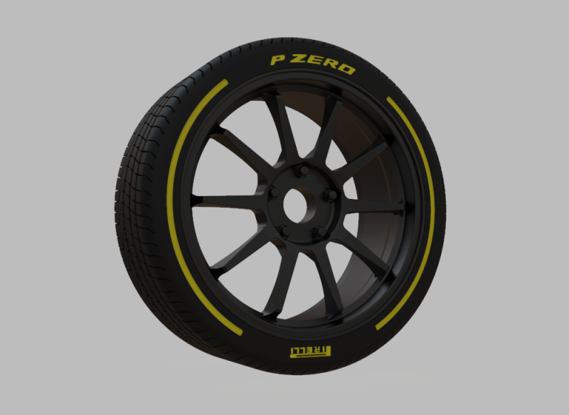 Miniature Enkei PX-10 Rim Tire - 3D Print - No Textures 3D Baskı Modeli .c4d .max .obj .3ds .fbx .stl .blend 