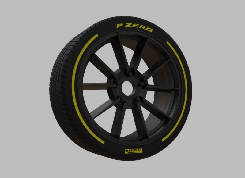 Miniature Enkei Hornet Rim Tire - 3D Print - No Textures 3D 打印模型 .c4d .max .obj .3ds .fbx .stl .blend 