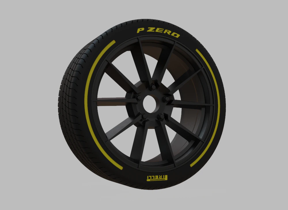 Miniature Enkei Hornet Rim Tire - 3D Print - No Textures 3D Print Model .c4d .max .obj .3ds .fbx .stl .blend