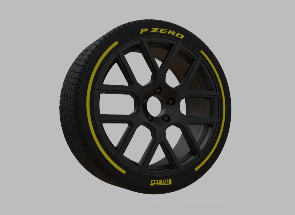 Miniature Enkei XM-6 Rim Tire - 3D Print - No Textures 3D Print Model .c4d .max .obj .3ds .fbx .stl .blend 