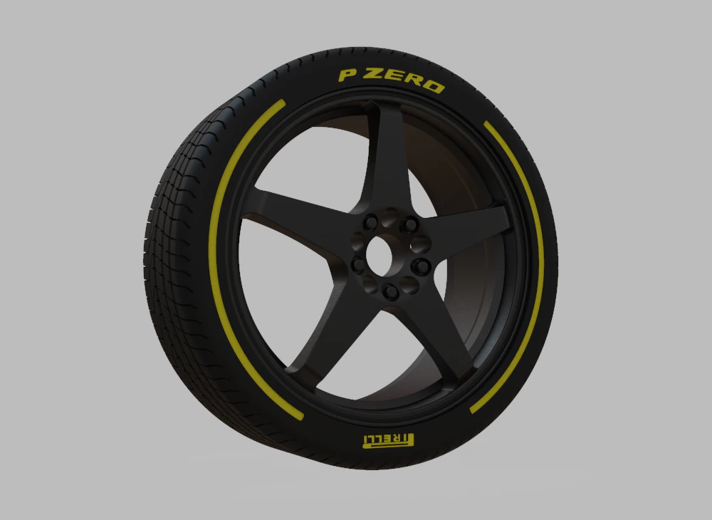 Miniature Enkei EV5 Rim Tire - 3D Print - No Textures 3D Print Model .c4d .max .obj .3ds .fbx .stl .blend 