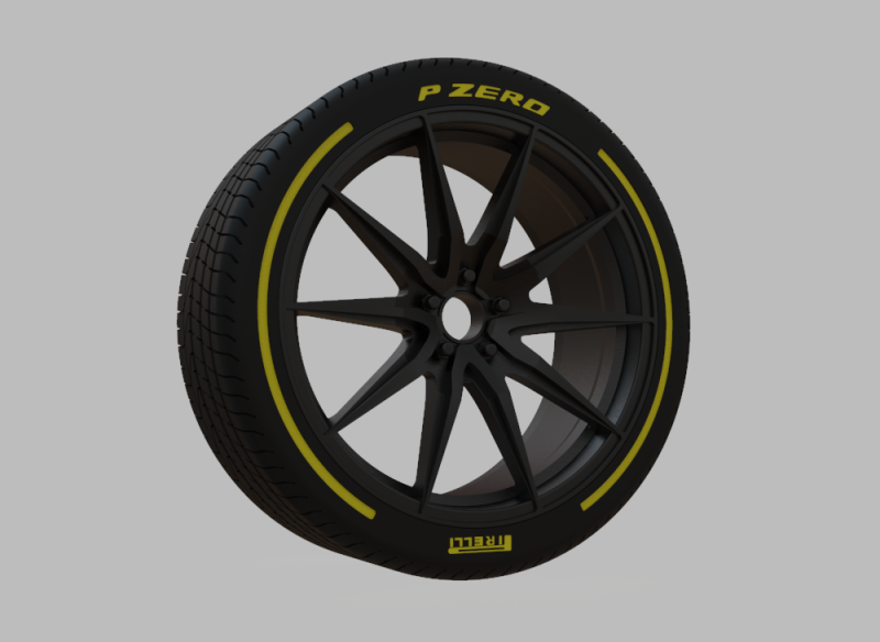 Miniature Enkei Draco Rim Tire - 3D Print - No Textures 3D-printmodel .c4d .max .obj .3ds .fbx .stl .blend 