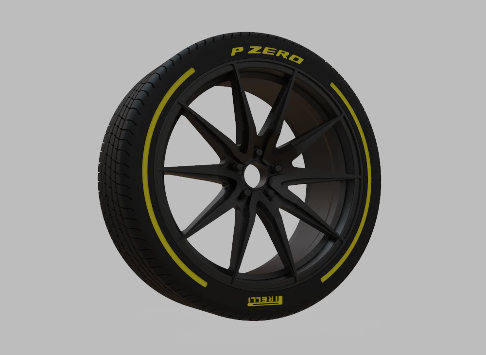 Miniature Enkei Draco Rim Tire - 3D Print - No Textures 3D Print Model .c4d .max .obj .3ds .fbx .stl .blend
