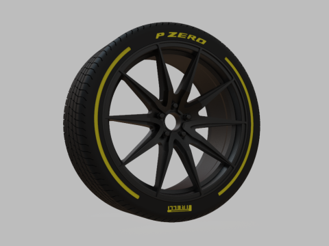Miniature Enkei Draco Rim Tire - 3D Print - No Textures 3D 打印模型