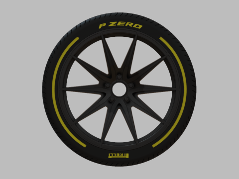 Miniature Enkei Draco Rim Tire - 3D Print - No Textures 3D-printmodel