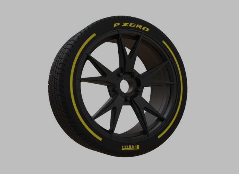 Miniature Enkei Phoenix Rim Tire - 3D Print - No Textures 3D प्रिंट मॉडल .c4d .max .obj .3ds .fbx .stl .blend 
