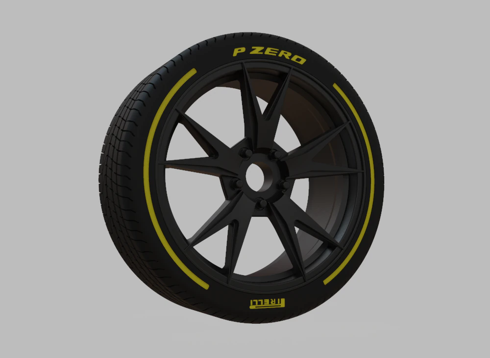 Miniature Enkei Phoenix Rim Tire - 3D Print - No Textures 3D Print Model .c4d .max .obj .3ds .fbx .stl .blend