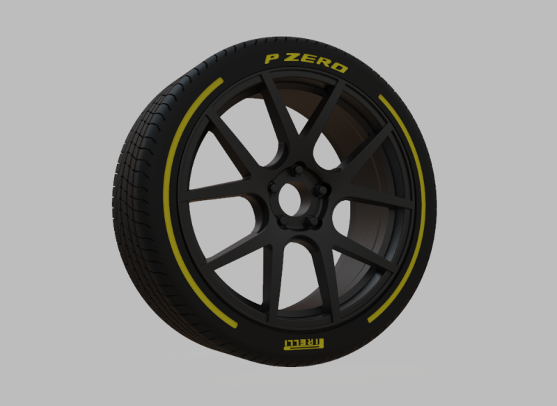 Miniature Enkei M52 Rim Tire - 3D Print - No Textures 3D 打印模型 .c4d .max .obj .3ds .fbx .stl .blend