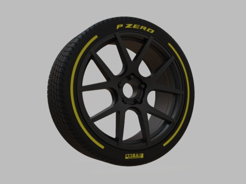 Miniature Enkei M52 Rim Tire - 3D Print - No Textures Modelo de Impressão 3D