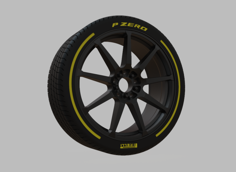 Miniature Enkei EDR9 Rim Tire - 3D Print - No Textures Modello di stampa 3D .c4d .max .obj .3ds .fbx .stl .blend 