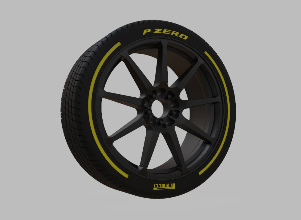 Miniature Enkei EDR9 Rim Tire - 3D Print - No Textures 3D Print Model .c4d .max .obj .3ds .fbx .stl .blend 
