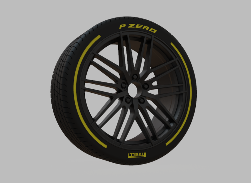 Miniature Enkei Phantom Rim and Tire - 3D Print - No Textures 3D-printmodel .c4d .max .obj .3ds .fbx .stl .blend 