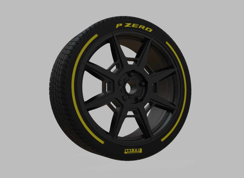 Miniature Enkei Storm Rim Tire - 3D Print - No Textures 3D Print Model .c4d .max .obj .3ds .fbx .stl .blend 