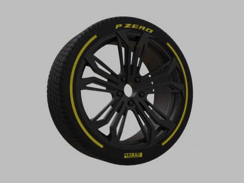 Miniature Enkei Vortex 5 Rim Tire - 3D Print - No Textures 3D Print Model