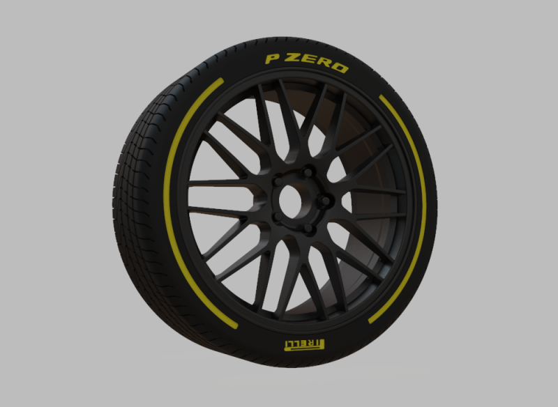 Miniature Enkei EKM3 Rim Tire - 3D Print - No Textures 3D 打印模型 .c4d .max .obj .3ds .fbx .stl .blend 
