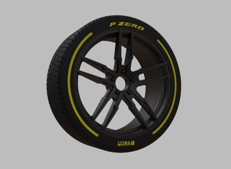 Miniature Enkei SS05 Rim Tire - 3D Print - No Textures 3D Print Model .c4d .max .obj .3ds .fbx .stl .blend 