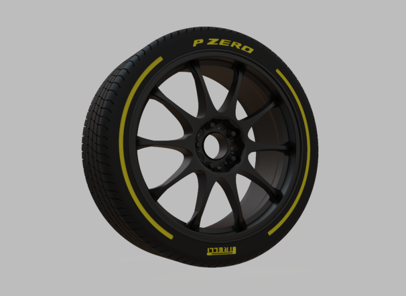 Miniature Enkei J10 Rim Tire - 3D Print - No Textures 3D 프린트 모델 .c4d .max .obj .3ds .fbx .stl .blend 