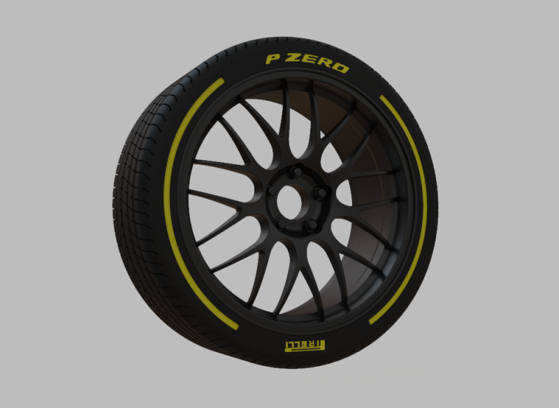 Miniature Enkei Lusso Rim Tire - 3D Print - No Textures Model Cetak 3D .c4d .max .obj .3ds .fbx .stl .blend
