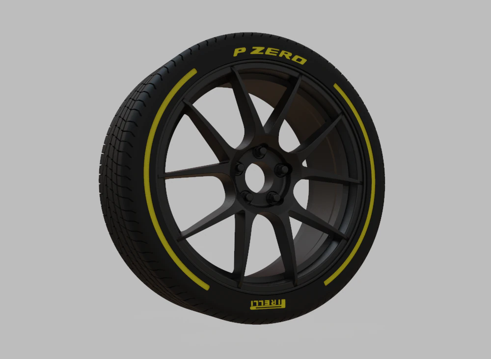 Miniature Enkei YS5 Rim Tire - 3D Print - No Textures 3D Print Model .c4d .max .obj .3ds .fbx .stl .blend 
