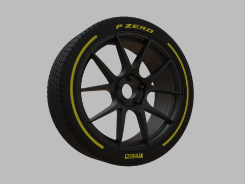 Miniature Enkei YS5 Rim Tire - 3D Print - No Textures 3D Print Model