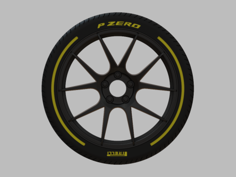 Miniature Enkei YS5 Rim Tire - 3D Print - No Textures 3D Принт Модель
