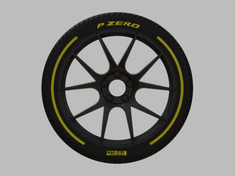 Miniature Enkei YS5 Rim Tire - 3D Print - No Textures 3D Print Model