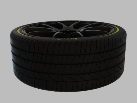 Miniature Enkei YS5 Rim Tire - 3D Print - No Textures 3D Print Model