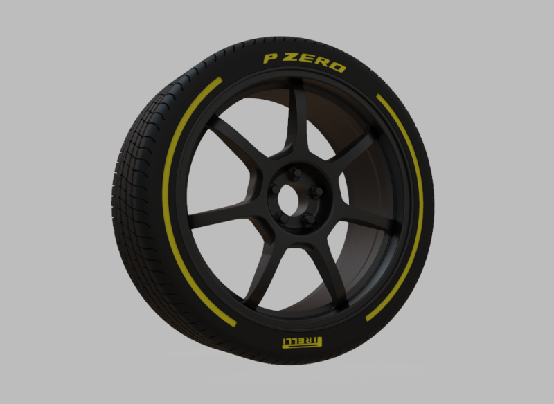 Miniature Enkei GT7 Rim Tire - 3D Print - No Textures 3D-Druckmodell .c4d .max .obj .3ds .fbx .stl .blend 