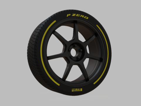Miniature Enkei GT7 Rim Tire - 3D Print - No Textures 3D 프린트 모델