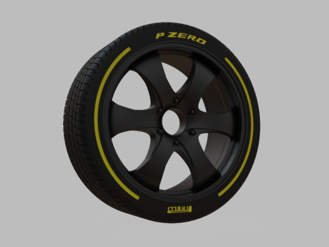Miniature Enkei M6 Rim Tire - 3D Print - No Textures 3D Print Model