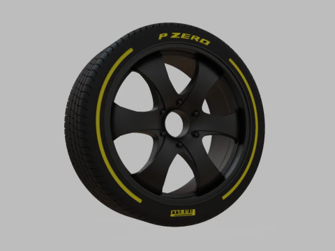Miniature Enkei M6 Rim Tire - 3D Print - No Textures 3D Print Model