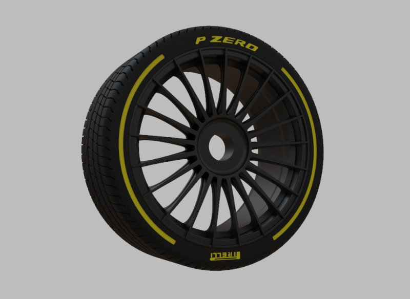 Miniature Vossen HF-8 Rim Tire - 3D Print - No Textures Modelo de impresión 3D .c4d .max .obj .3ds .fbx .stl .blend 