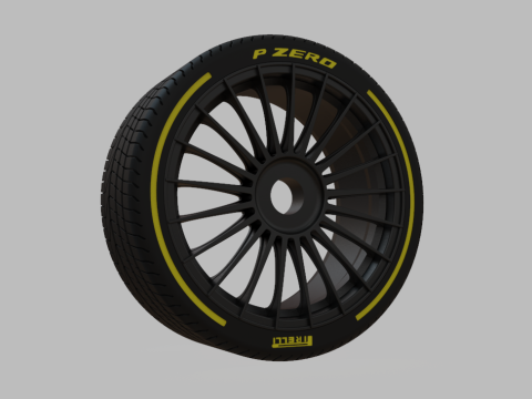 Miniature Vossen HF-8 Rim Tire - 3D Print - No Textures 3D Print Model