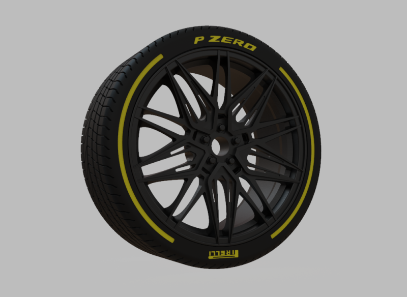 Miniature Vossen HF-7 Rim Tire - 3D Print - No Textures 3D Print Model .c4d .max .obj .3ds .fbx .stl .blend 