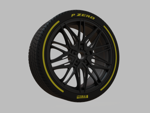 Miniature Vossen HF-7 Rim Tire - 3D Print - No Textures 3D Print Model