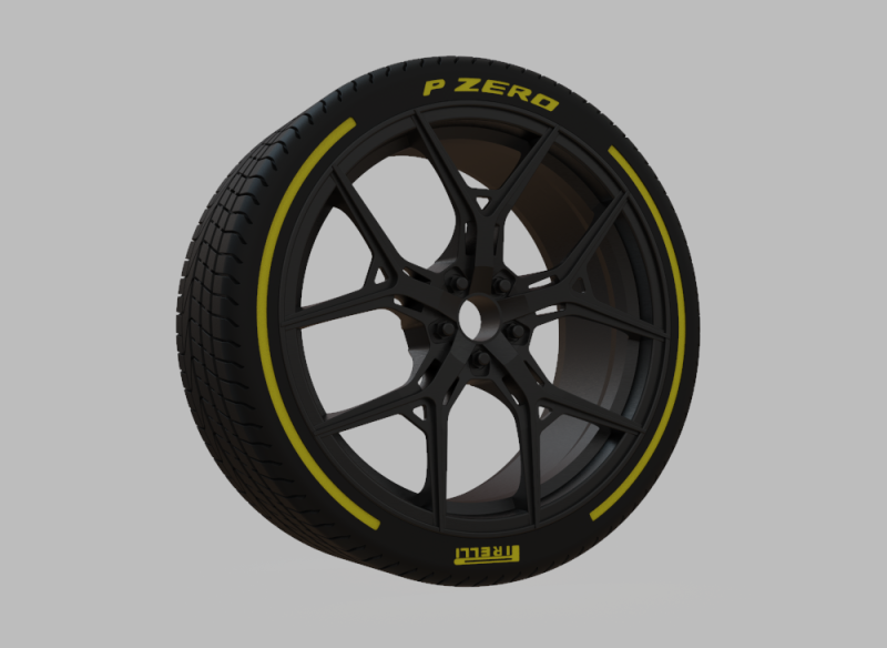 Miniature Vossen HF-5 Rim Tire - 3D Print - No Textures Model do druku 3D .c4d .max .obj .3ds .fbx .stl .blend 